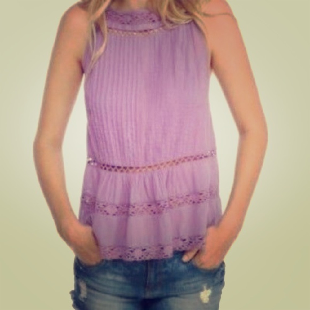 Free people purple eyelet top